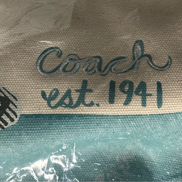 Vintage COACH project bag - Underwater themed Tote - teal interior - TLC bag - Picture 11 of 15